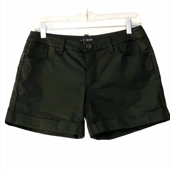 Armani Jeans coated black shorts size EU 26 - Picture 1 of 8